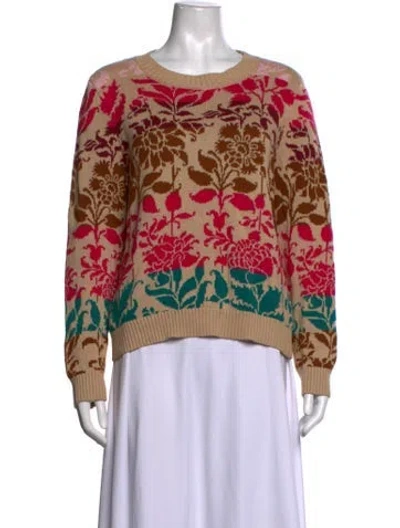 Pre-owned Weekend Max Mara Printed Scoop Neck Sweater In Multicolor