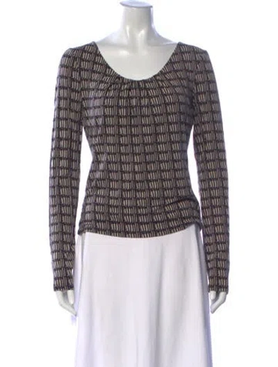 Pre-owned Weekend Max Mara Printed Scoop Neck Top In Multicolor