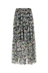 Weekend Max Mara Silk Tiered Skirt Floral Pattern In St Margherite