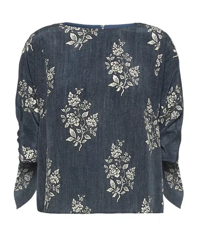 Weekend Max Mara Printed Silk Crepe De Chine Blouse In Gray