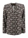 Weekend Max Mara Printed Silk Pajama Shirt In Black