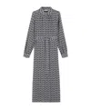 Weekend Max Mara Printed Silk Maxi Shirt Dress In Gold