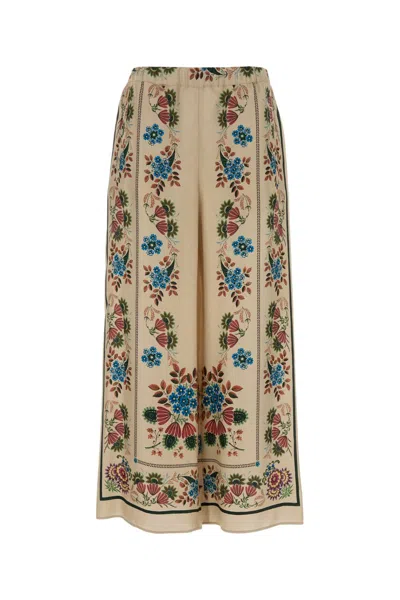 Weekend Max Mara Printed Silk Snack Wide-leg Pant In Multi