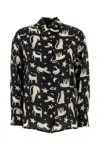 Weekend Max Mara Printed Silk Tabella Shirt In Black