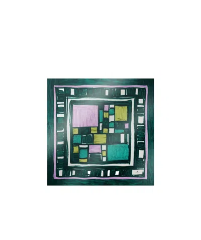 Weekend Max Mara Printed Silk Twill Foulard In Green