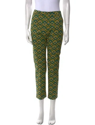 Pre-owned Weekend Max Mara Printed Skinny Leg Pants W/ Tags In Green