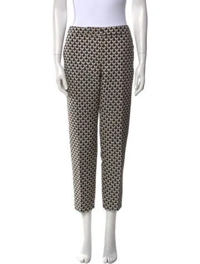 Pre-owned Weekend Max Mara Printed Straight Leg Pants In Black