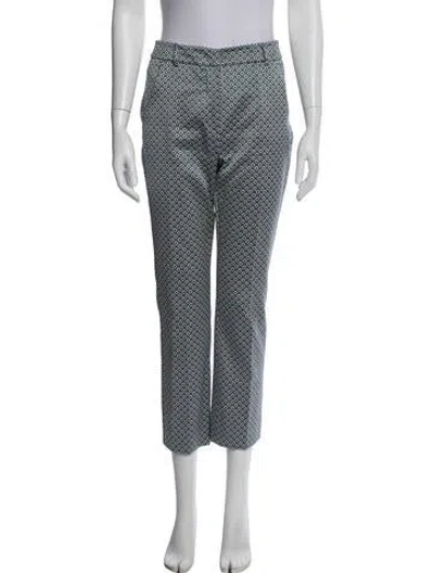 Pre-owned Weekend Max Mara Printed Straight Leg Pants In Blue