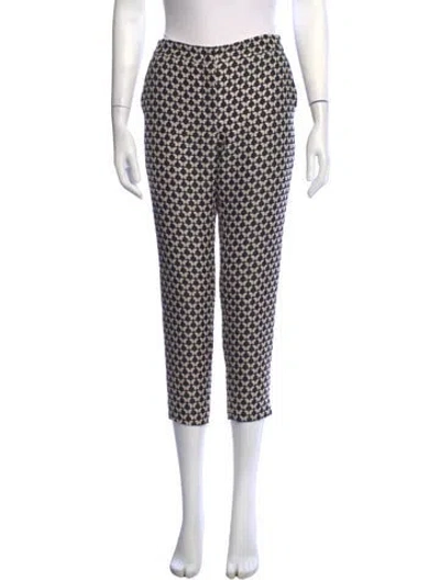 Pre-owned Weekend Max Mara Printed Straight Leg Pants In Blue
