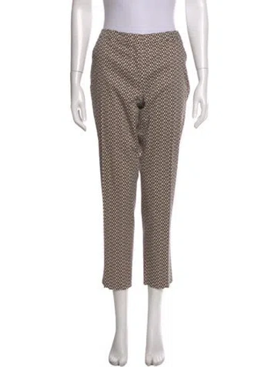 Pre-owned Weekend Max Mara Printed Straight Leg Pants In Neutral