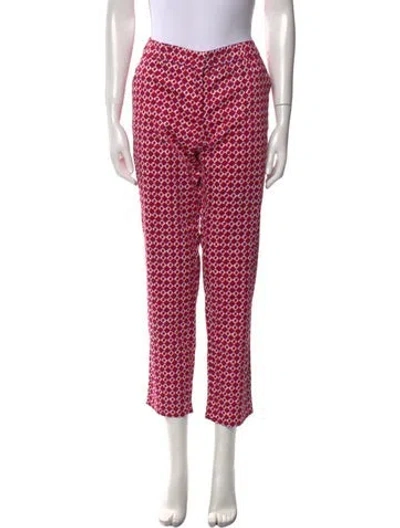 Pre-owned Weekend Max Mara Printed Straight Leg Pants In Red