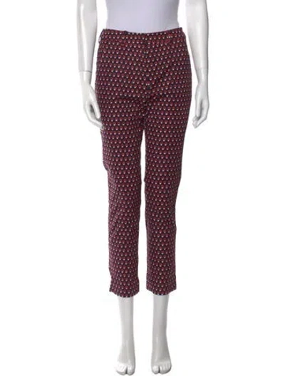 Pre-owned Weekend Max Mara Printed Straight Leg Pants In Red