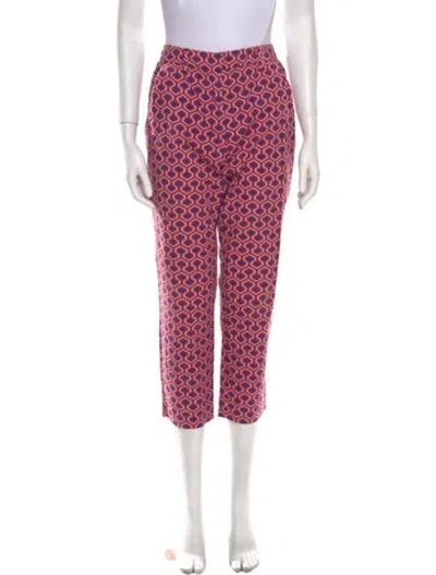 Pre-owned Weekend Max Mara Printed Straight Leg Pants In Red