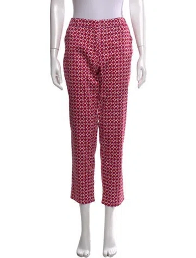 Pre-owned Weekend Max Mara Printed Straight Leg Pants In Red