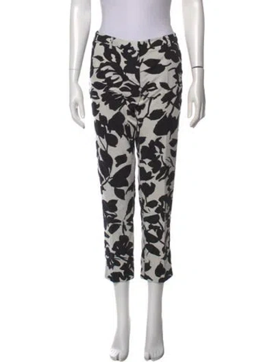 Pre-owned Weekend Max Mara Printed Straight Leg Pants In White