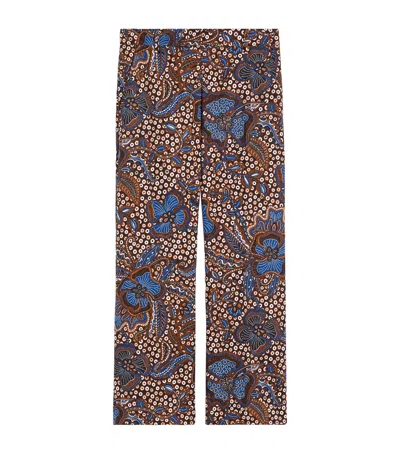 Weekend Max Mara Printed Straight Trousers In Brown