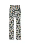 Weekend Max Mara High Waist Floral Pattern Trousers With Belt Loops In St Margherite