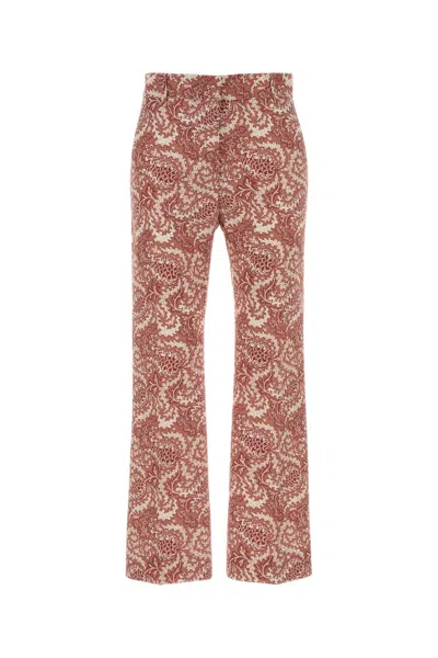 Weekend Max Mara Printed Stretch Cotton Onde Pant In Brown