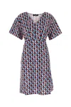 Weekend Max Mara Lucas Geometric Pattern V-neck Belted Dress