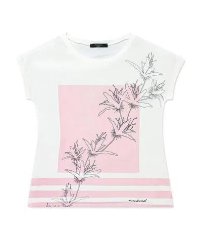 Weekend Max Mara Printed T-shirt With Round Neck In White