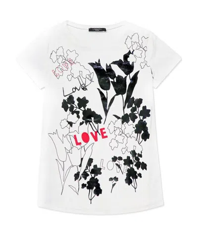 Weekend Max Mara Printed T-shirt With Round Neck In White