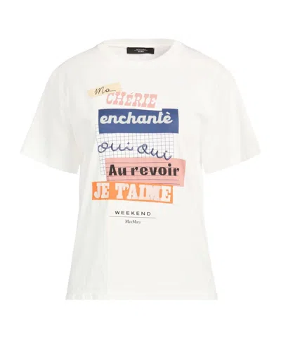 Weekend Max Mara Woman T-shirt Ivory Size M Cotton In White