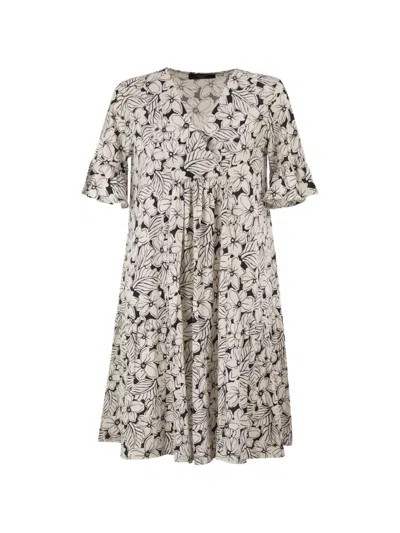 Weekend Max Mara V-neck Short-sleeved Dress In White