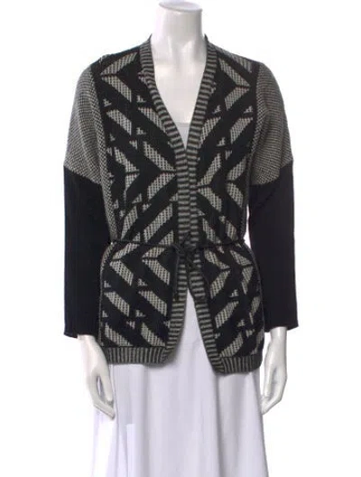 Pre-owned Weekend Max Mara Printed V-neck Sweater In Multi
