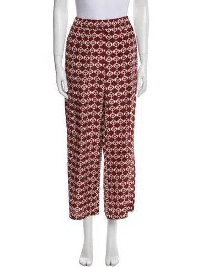 Pre-owned Weekend Max Mara Printed Wide Leg Pants In Red