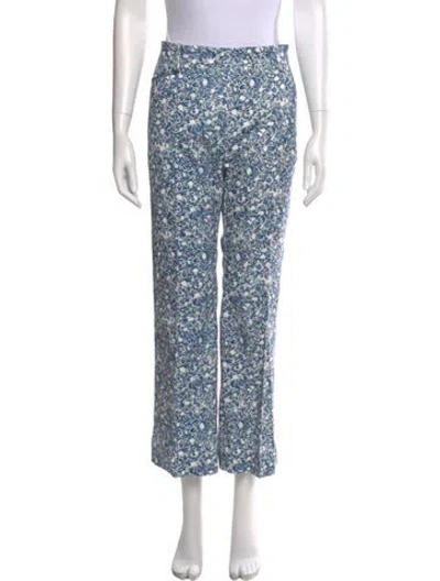 Pre-owned Weekend Max Mara Printed Wide Leg Pants W/ Tags In Blue