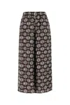 Weekend Max Mara Printed Wide Leg Trousers In Black