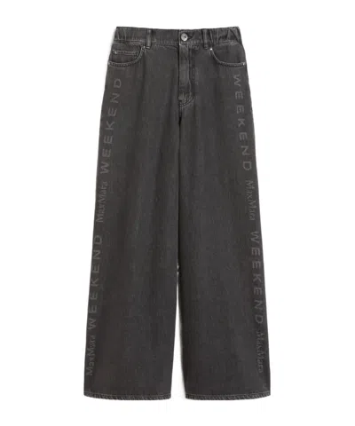 Weekend Max Mara Pure Cotton Jeans In Gray