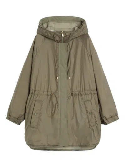 Weekend Max Mara Quilted Hooded Parka In Green