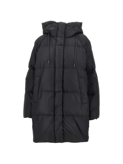 Weekend Max Mara Quilted Hooded Single-breasted Coat In Black