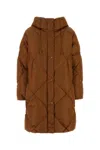 Weekend Max Mara Guelfo Quilted Hooded Puffer Coat In Brown