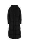 Weekend Max Mara Long Quilted Hooded Jacket In Black