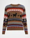 Weekend Max Mara Quirite Jacquard-knit Crewneck Sweater In Brown