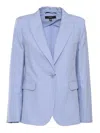 Weekend Max Mara Quito Single-breasted Jacket In Light Blue