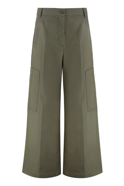 Weekend Max Mara Quiz Cargo Trousers In Green
