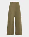 Weekend Max Mara Twill Cargo Pant Animal Print In Kaki