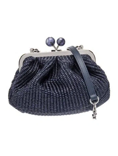 Pre-owned Weekend Max Mara Raffia Clutch In Blue