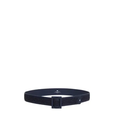 Weekend Max Mara Raffia Effect Belt In Blue
