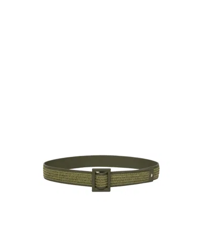 Weekend Max Mara Raffia Effect Belt In Green