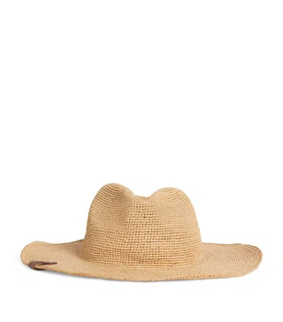 Weekend Max Mara Raffia Fedora Hat In Beige
