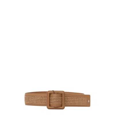 Weekend Max Mara Raffia-look Belt In Brown