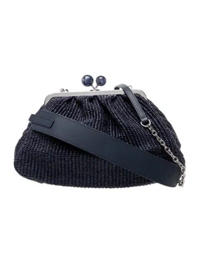 Pre-owned Weekend Max Mara Raffia Minaudière In Blue