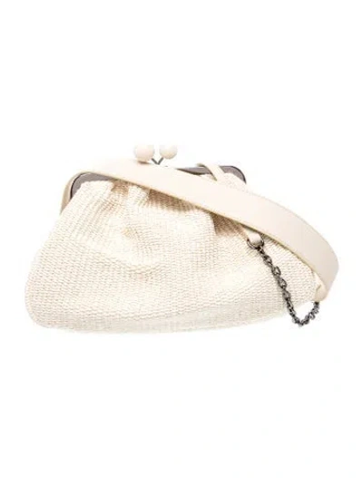 Pre-owned Weekend Max Mara Raffia Shoulder Bag In Neutrals