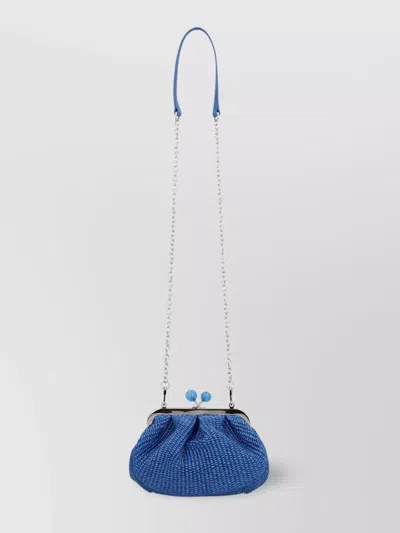 Weekend Max Mara Raffia Shoulder Clutch Bag With Removable Chain