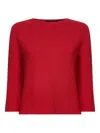 Weekend Max Mara Raglan-sleeve Boat-neck Sweater In Red