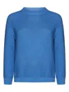 Weekend Max Mara Raglan-sleeve Cotton Sweater In Blue